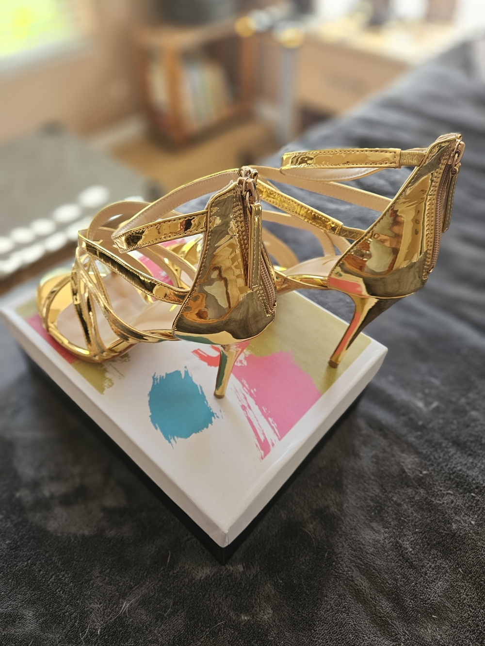 Extra Wide Custom Made Latin Inspired Stiletto Sandals - Picture 2 of 5